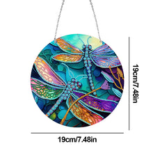 Load image into Gallery viewer, DIY Crystal Diamond Pendant Single-sided 5D Round for Home Garden (Dragonfly)