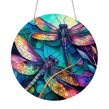 Load image into Gallery viewer, DIY Crystal Diamond Pendant Single-sided 5D Round for Home Garden (Dragonfly)