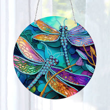 Load image into Gallery viewer, DIY Crystal Diamond Pendant Single-sided 5D Round for Home Garden (Dragonfly)