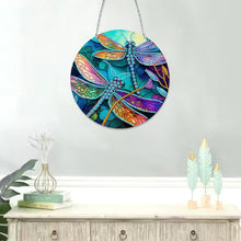 Load image into Gallery viewer, DIY Crystal Diamond Pendant Single-sided 5D Round for Home Garden (Dragonfly)