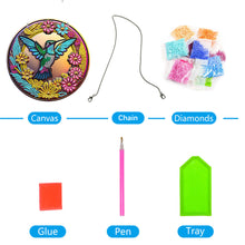 Load image into Gallery viewer, DIY Crystal Diamond Pendant Single-sided 5D Round for Home Garden (Hummingbird)