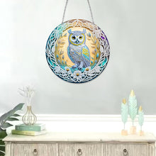 Load image into Gallery viewer, DIY Crystal Diamond Pendant Single-sided 5D Round for Home Garden (Owl)