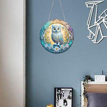 Load image into Gallery viewer, DIY Crystal Diamond Pendant Single-sided 5D Round for Home Garden (Owl)