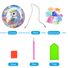 Load image into Gallery viewer, DIY Crystal Diamond Pendant Single-sided 5D Round for Home Garden (Owl)