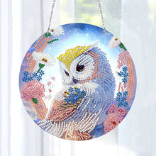 Load image into Gallery viewer, DIY Crystal Diamond Pendant Single-sided 5D Round for Home Garden (Owl)