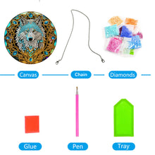 Load image into Gallery viewer, DIY Crystal Diamond Pendant Single-sided 5D Round for Home Garden (Wolf)