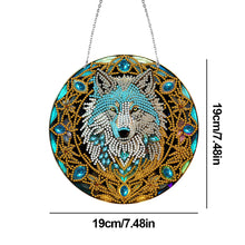 Load image into Gallery viewer, DIY Crystal Diamond Pendant Single-sided 5D Round for Home Garden (Wolf)