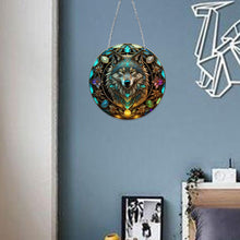 Load image into Gallery viewer, DIY Crystal Diamond Pendant Single-sided 5D Round for Home Garden (Wolf)