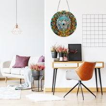 Load image into Gallery viewer, DIY Crystal Diamond Pendant Single-sided 5D Round for Home Garden (Wolf)