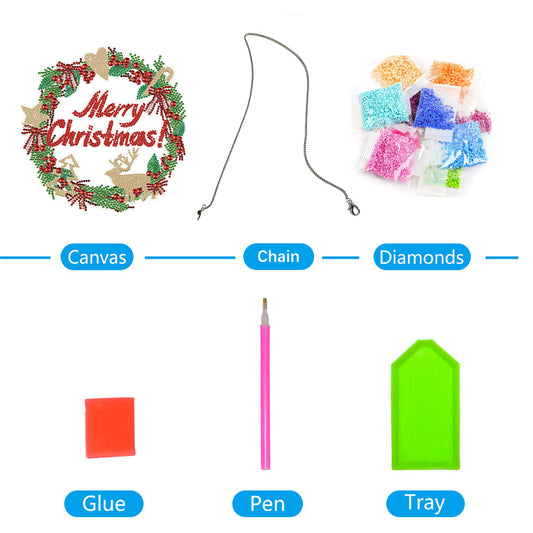 5D DIY Full Drill Garland Single Sided Christmas for Home Window Door Decor Gift