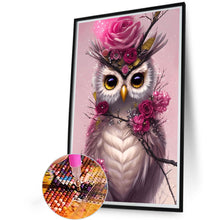 Load image into Gallery viewer, AB Diamond Painting - Full Round - pink owl (40*60CM)
