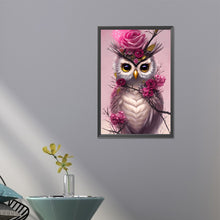 Load image into Gallery viewer, AB Diamond Painting - Full Round - pink owl (40*60CM)