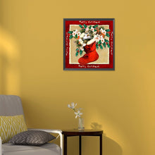 Load image into Gallery viewer, Diamond Painting - Full Round - christmas stocking cat (30*30CM)