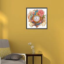 Load image into Gallery viewer, Diamond Painting - Partial Special Shaped - clocks and flowers (30*30CM)