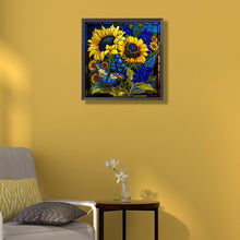 Load image into Gallery viewer, Diamond Painting - Full Round - Stained Glass Art Sunflowers (45*45CM)