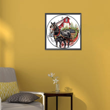 Load image into Gallery viewer, Diamond Painting - Full Round - Round Card Christmas Carriage (30*30CM)