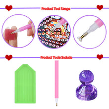 Load image into Gallery viewer, Diamond Full Drill Keyring 4PCS Sparkly Bear Painting Keychain Kit DIY Key Chain