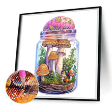 Load image into Gallery viewer, Diamond Painting - Partial Special Shaped - Glass Art Bottle Mushroom House (30*30CM)