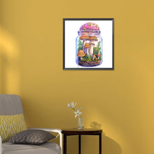 Load image into Gallery viewer, Diamond Painting - Partial Special Shaped - Glass Art Bottle Mushroom House (30*30CM)