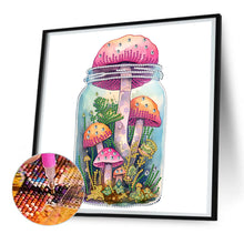 Load image into Gallery viewer, Diamond Painting - Partial Special Shaped - Glass Art Bottle Mushroom House (30*30CM)