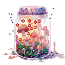 Load image into Gallery viewer, Diamond Painting - Partial Special Shaped - Glass Art Bottle Mushroom House (30*30CM)