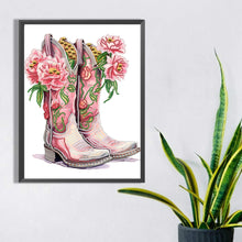 Load image into Gallery viewer, Diamond Painting - Partial Special Shaped - flower boots (30*40CM)