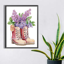 Load image into Gallery viewer, Diamond Painting - Partial Special Shaped - flower boots (30*40CM)