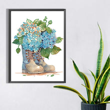 Load image into Gallery viewer, Diamond Painting - Partial Special Shaped - flower boots (30*40CM)
