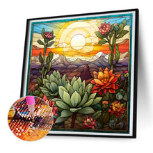 Load image into Gallery viewer, Diamond Painting - Full Round - cactus flower glass art (30*30CM)