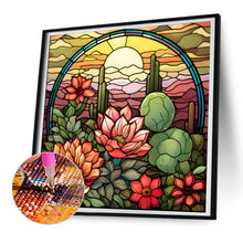Load image into Gallery viewer, Diamond Painting - Full Round - cactus flower glass art (30*30CM)