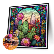 Load image into Gallery viewer, Diamond Painting - Full Round - cactus flower glass art (30*30CM)