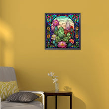 Load image into Gallery viewer, Diamond Painting - Full Round - cactus flower glass art (30*30CM)