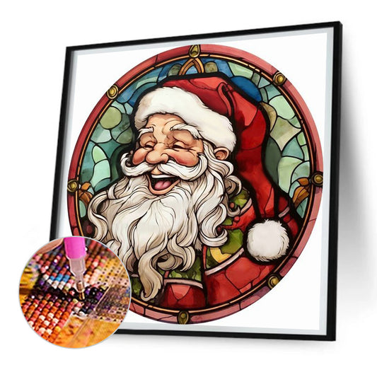 Diamond Painting - Full Round - round card santa claus (30*30CM)