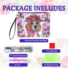 Load image into Gallery viewer, Partial Shaped Drill DIY Diamond Painting Bag with Zipper Diamond Leather Clutch