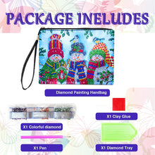 Load image into Gallery viewer, Partial Shaped Drill DIY Diamond Painting Bag with Zipper Diamond Leather Clutch