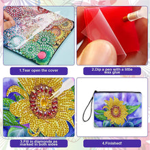 Load image into Gallery viewer, Partial Shaped Drill DIY Diamond Painting Bag with Zipper Diamond Leather Clutch