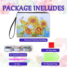Load image into Gallery viewer, Partial Shaped Drill DIY Diamond Painting Bag with Zipper Diamond Leather Clutch