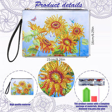 Load image into Gallery viewer, Partial Shaped Drill DIY Diamond Painting Bag with Zipper Diamond Leather Clutch