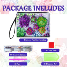 Load image into Gallery viewer, Partial Shaped Drill DIY Diamond Painting Bag with Zipper Diamond Leather Clutch