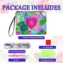 Load image into Gallery viewer, Partial Shaped Drill DIY Diamond Painting Bag with Zipper Diamond Leather Clutch