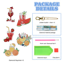 Load image into Gallery viewer, Double Sided Diamond Art Keychains Pendant DIY Shaped Drill Diamond Art Ornament