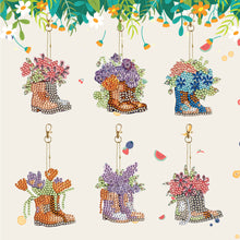 Load image into Gallery viewer, Double Sided Diamond Art Keychains Pendant DIY Shaped Drill Diamond Art Ornament