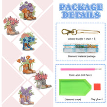 Load image into Gallery viewer, Double Sided Diamond Art Keychains Pendant DIY Shaped Drill Diamond Art Ornament