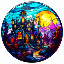 Load image into Gallery viewer, Diamond Painting - Full Round - glass art halloween castle (50*50CM)