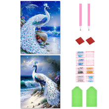 Load image into Gallery viewer, 2pcs Diamond Painting Set - gorgeous peacock (30*40CM)