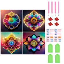 Load image into Gallery viewer, 4pcs Diamond Painting Set - Colorful mandala (30*30CM)
