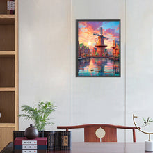 Load image into Gallery viewer, Diamond Painting - Full Round - lighthouse and windmill (30*40CM)