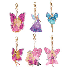 Load image into Gallery viewer, 6PCS Diamond Keychains Pendant Butterfly Girl Double Sided Diamond Art Keychains