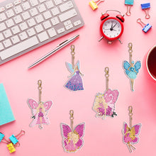 Load image into Gallery viewer, 6PCS Diamond Keychains Pendant Butterfly Girl Double Sided Diamond Art Keychains