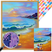 Load image into Gallery viewer, AB Diamond Painting - Full Square - Mickey Mouse playing by the sea (30*40CM)